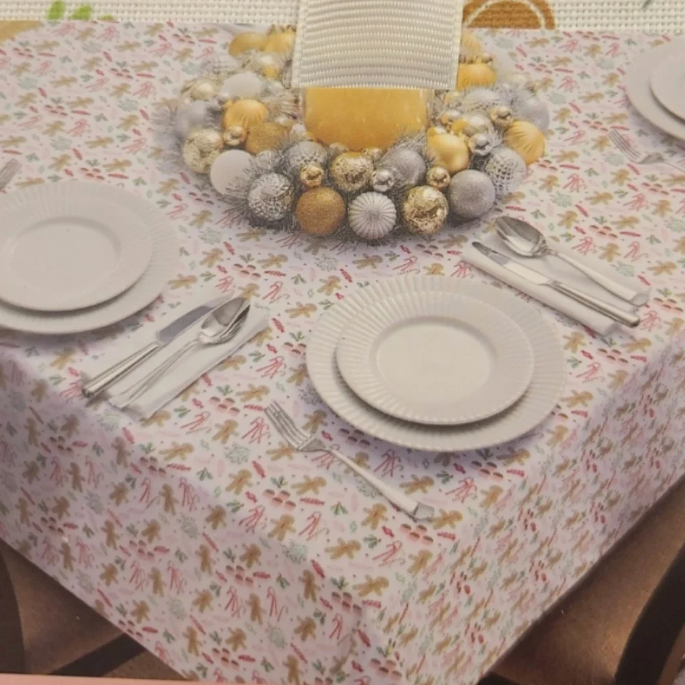 Cupcakes & Cashmere Gingerbread House Man Hollyberry Christmas Fabric Tablecloth